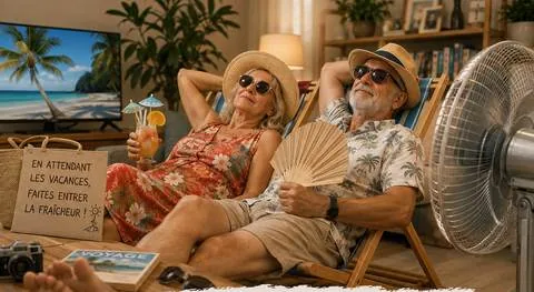 Couple au frais dans son appartement