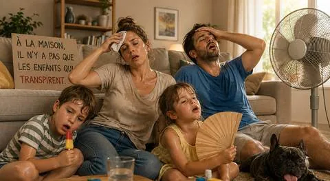 Famille dans son salon